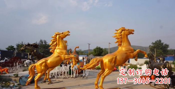 泰州高品质黄铜色奔马铜雕