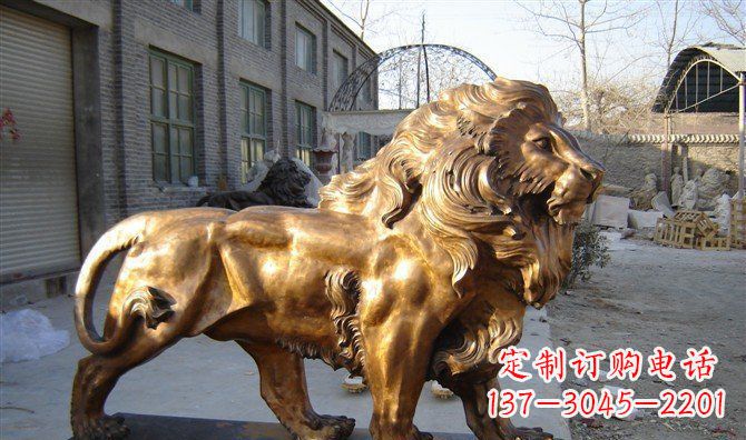 泰州黄铜精美西洋狮子铜雕