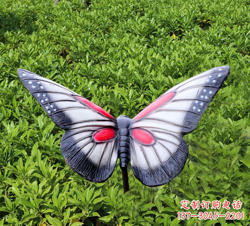 泰州灰黑色仿真蝴蝶玻璃钢铸造雕塑