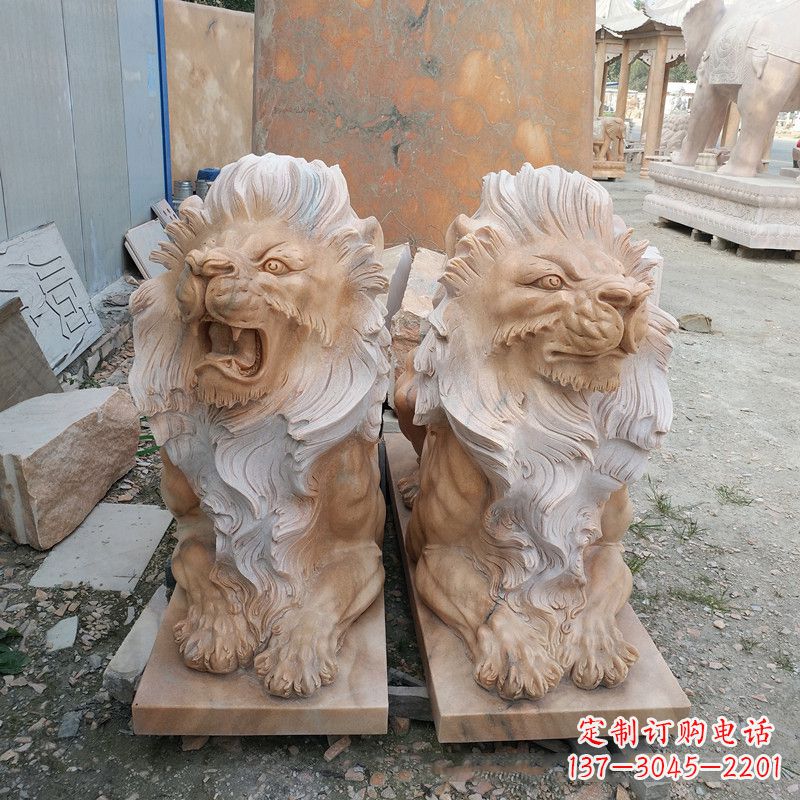 泰州风格多样的狮子雕塑