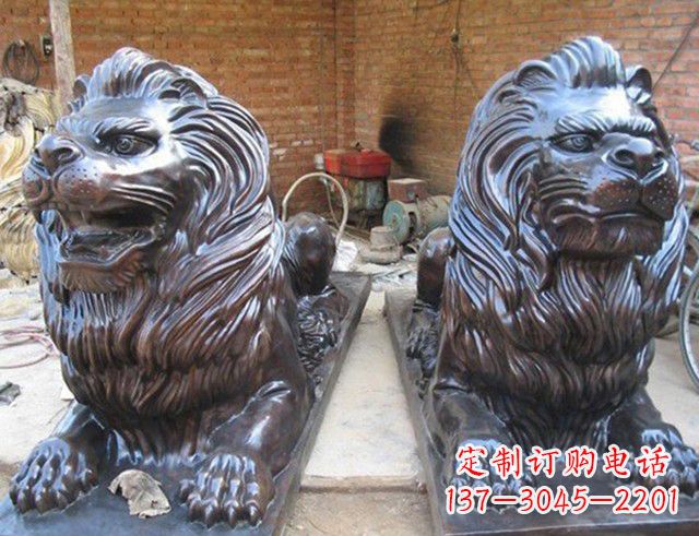 泰州汇丰狮子铜雕塑是由中领雕塑制作的一款狮子…