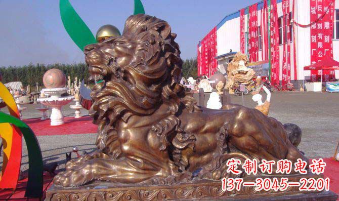 泰州汇丰西洋狮子铜雕,精美华贵