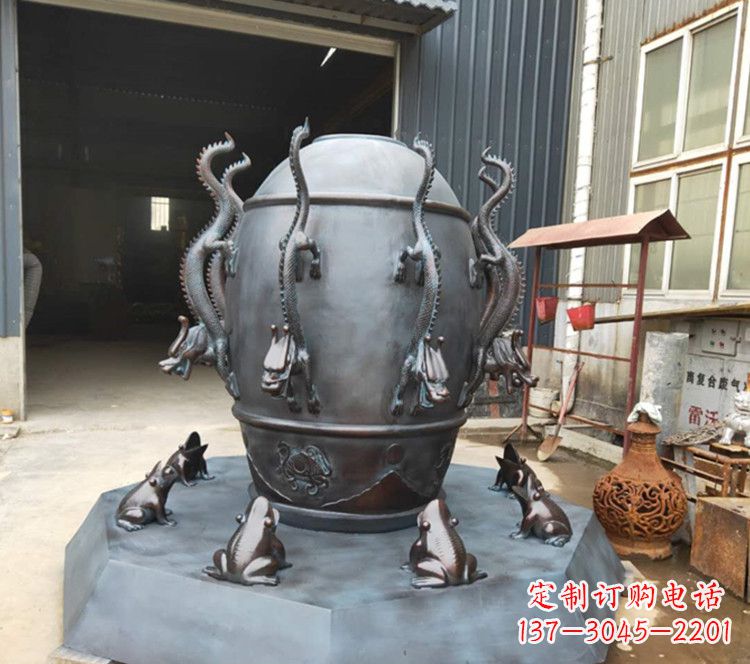 泰州浑天仪玻璃钢仿铜校园景观雕塑摆件