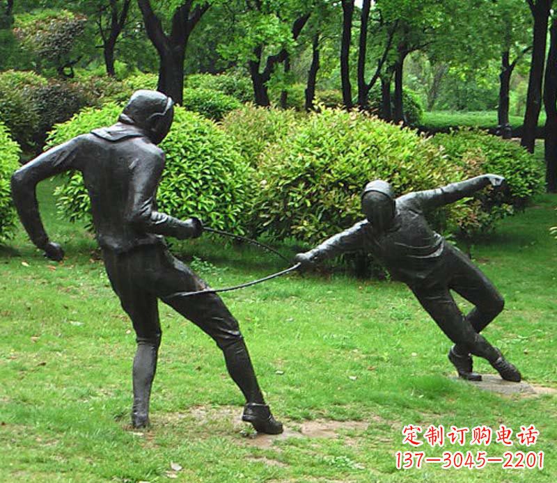 泰州击剑运动员铜雕