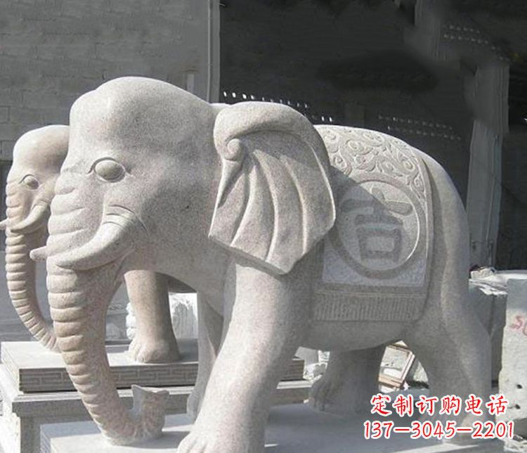泰州吉祥大理石大象石雕