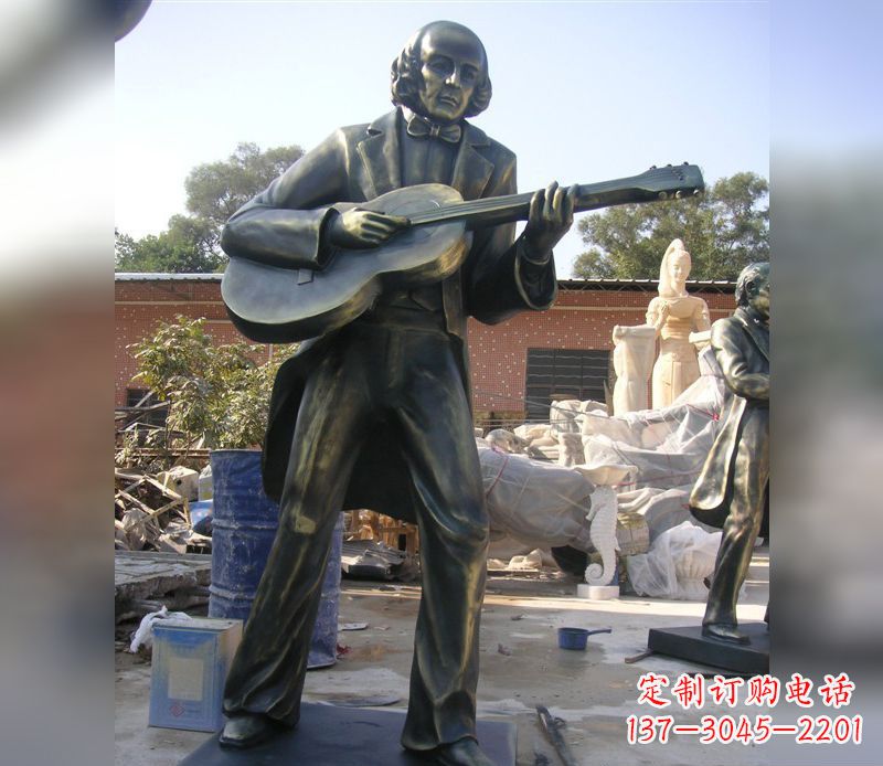 泰州吉他演奏人物景观铜雕