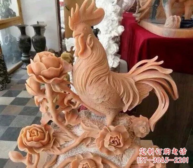 泰州国家元素:吉祥如意公鸡石雕