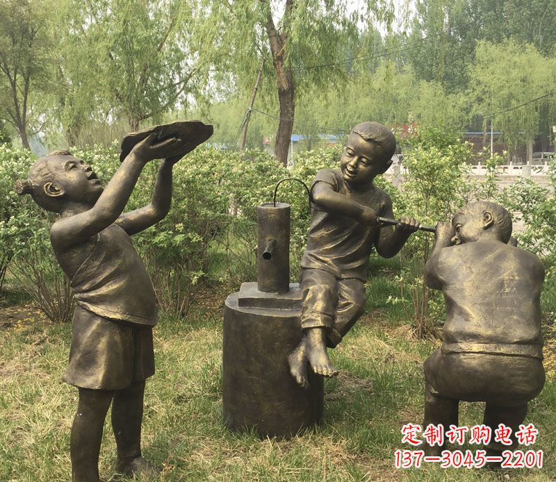 泰州艺术熊孩子,活泼可爱的儿童雕塑