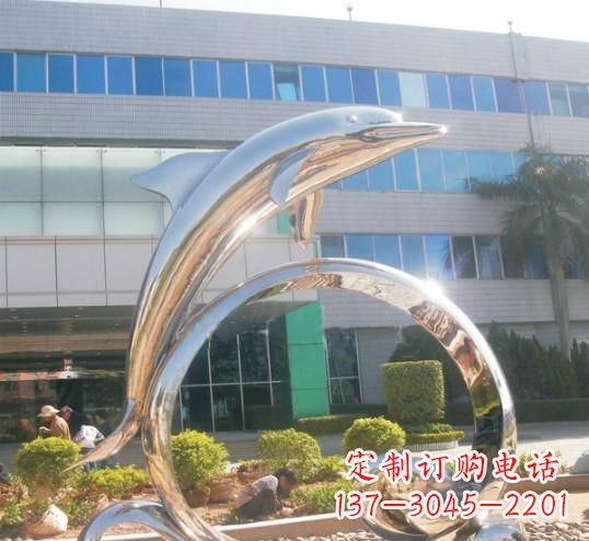 泰州精致的不锈钢海豚雕塑