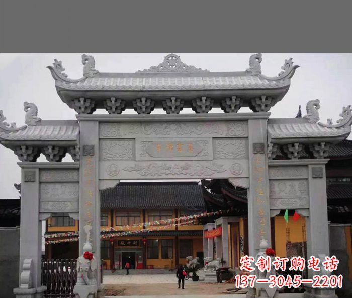 泰州专业街边道路三门石牌坊雕塑制作