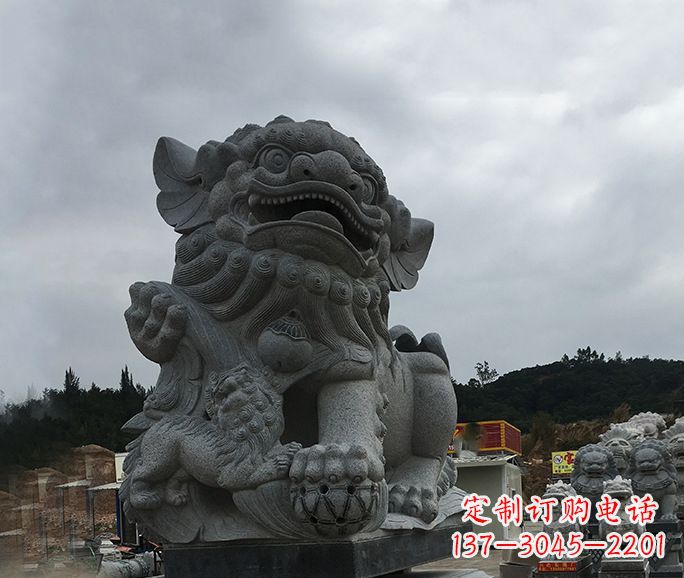 泰州街边景观南方狮子石雕