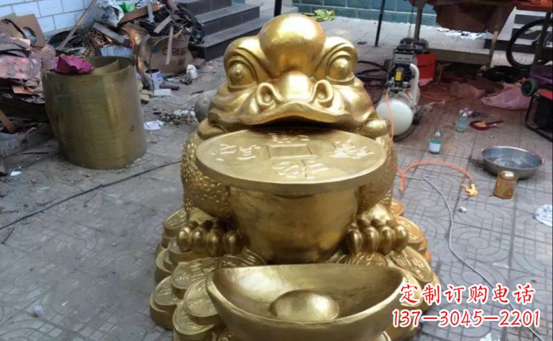 泰州铜质金蟾招财动物雕塑