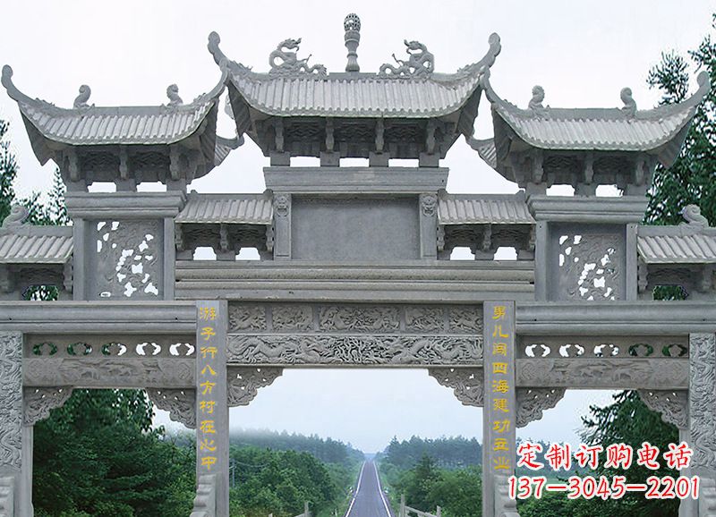 泰州金昌石雕牌坊雕刻
