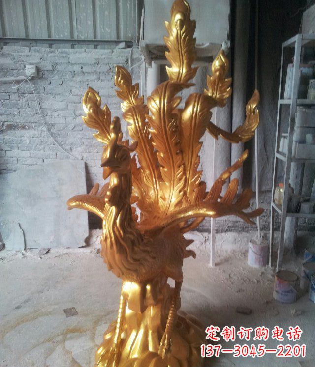 泰州金凤凰玻璃钢仿铜动物雕塑─让美丽无限盛开