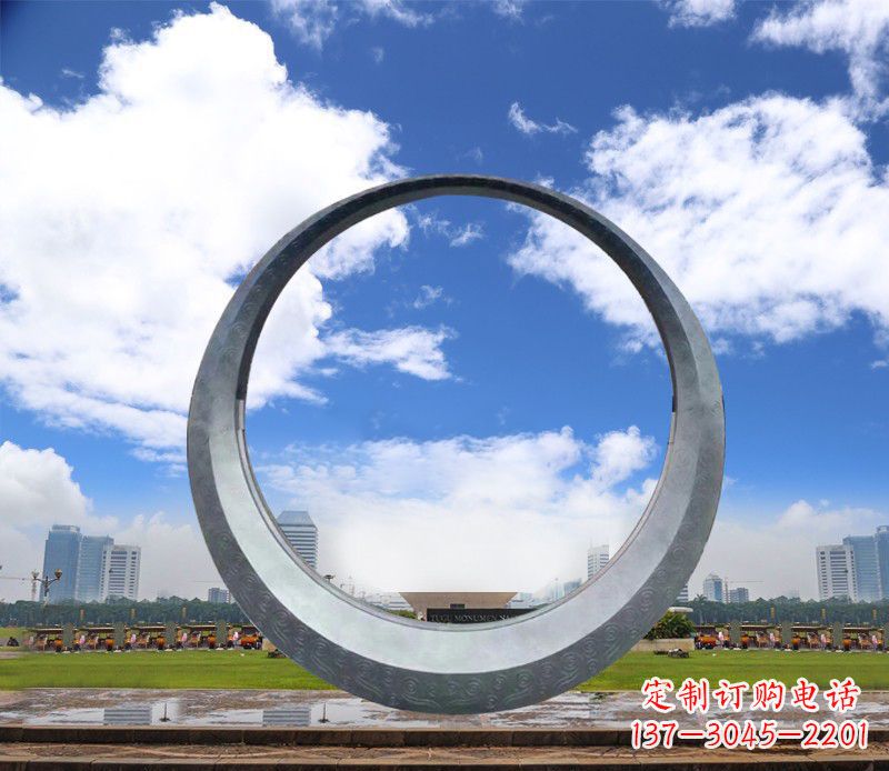 泰州景观美化，中领雕塑不锈钢圆环雕塑