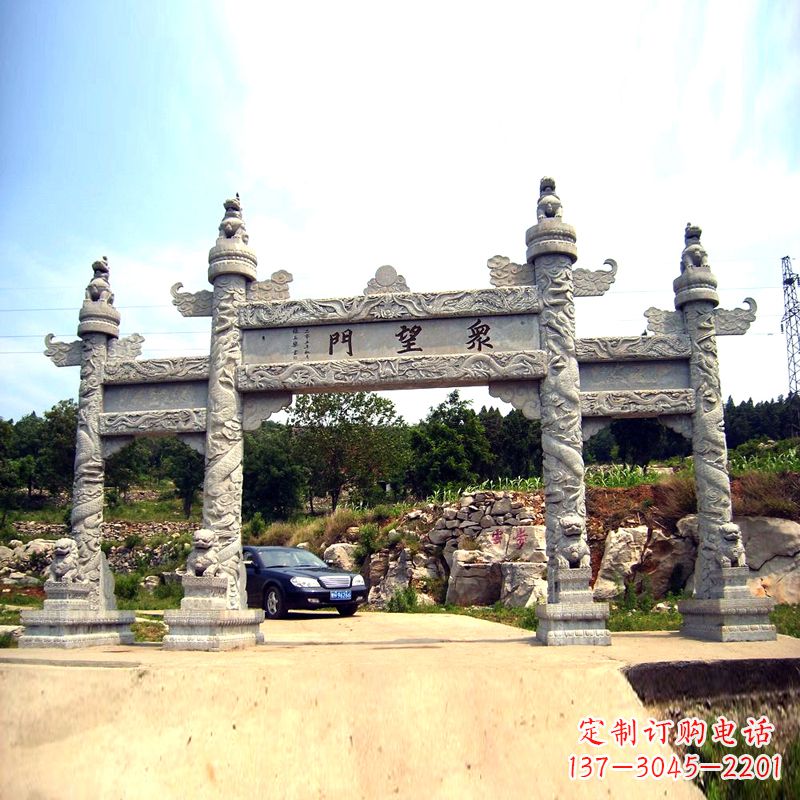泰州景区大门华表牌坊石雕