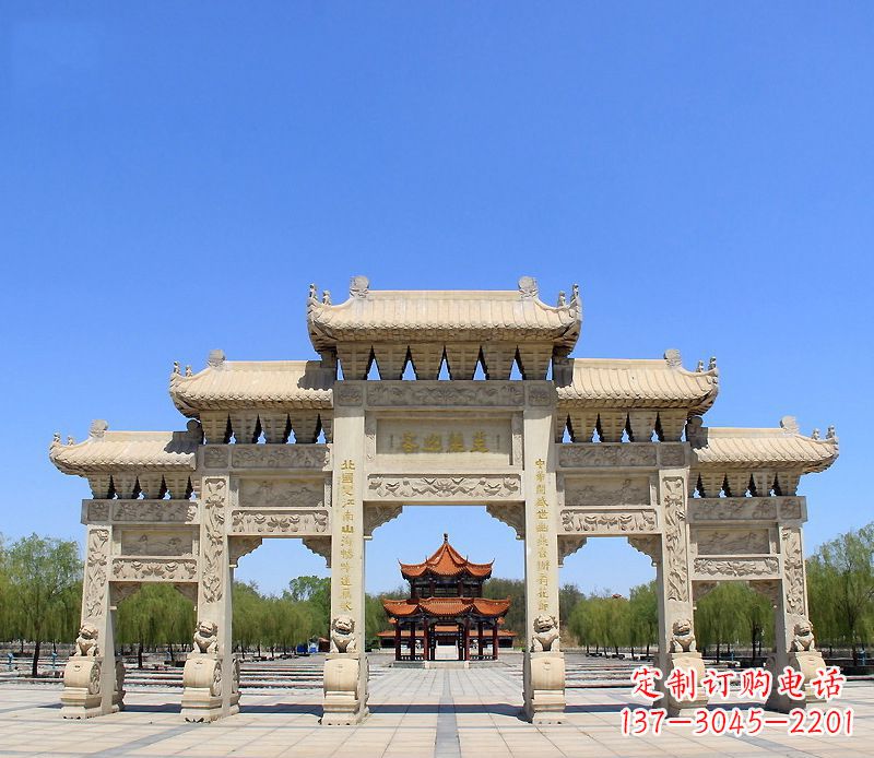 泰州中领雕塑:专业定制大型建筑牌坊雕塑