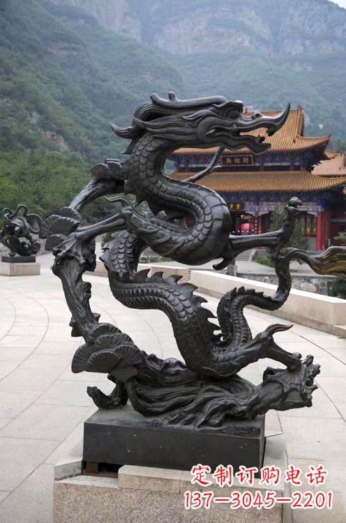 泰州精美纯铜青龙雕塑,增添景区广场气派
