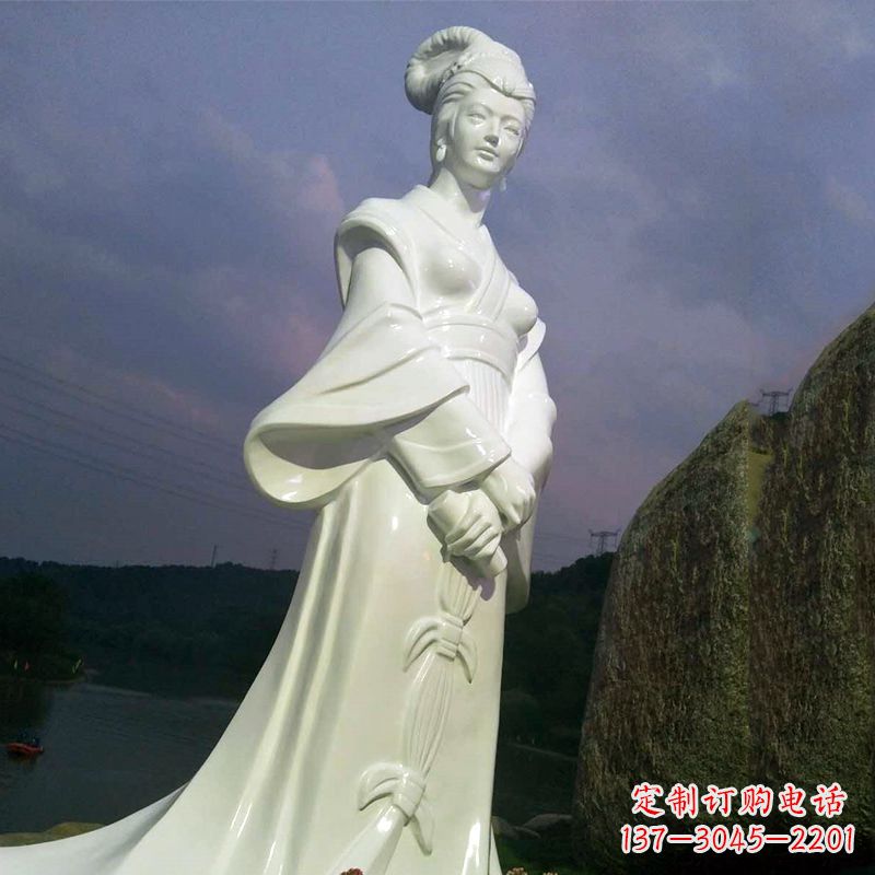 泰州传承美丽传说——西施汉白玉石雕像