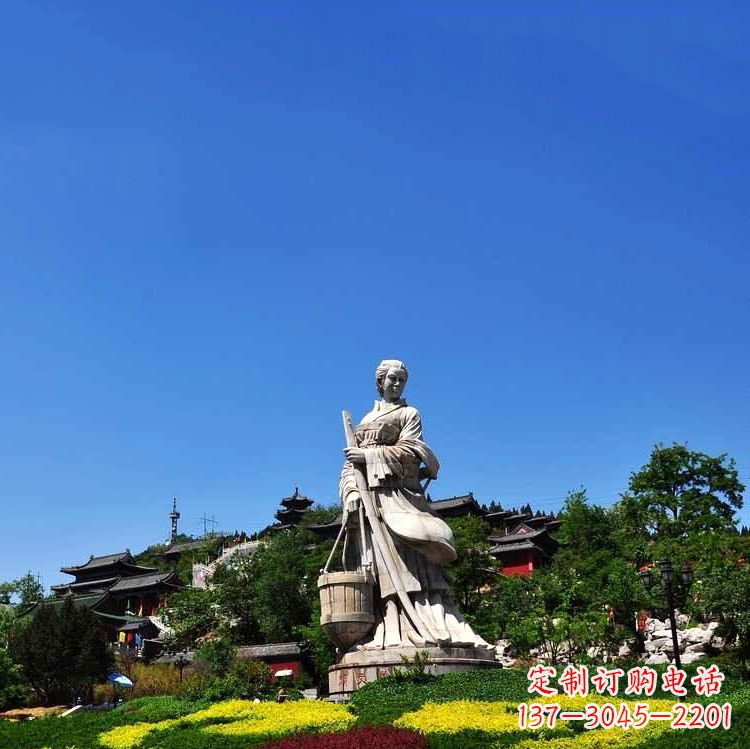 泰州美女雕塑,用精美石料表现传统美