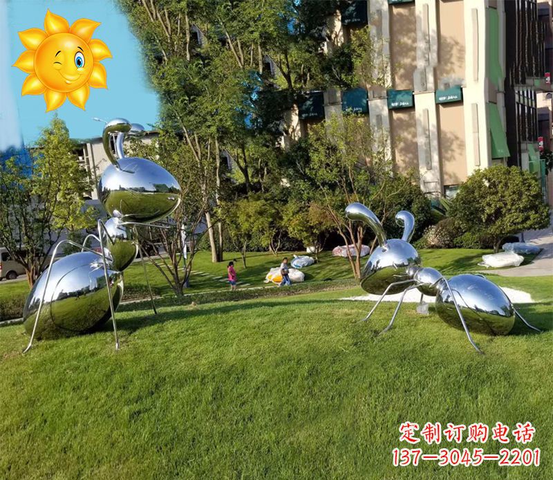 泰州优质镜面不锈钢蚂蚁雕塑