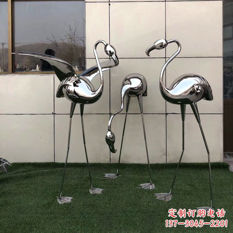 泰州魅力传递,不锈钢仙鹤雕塑