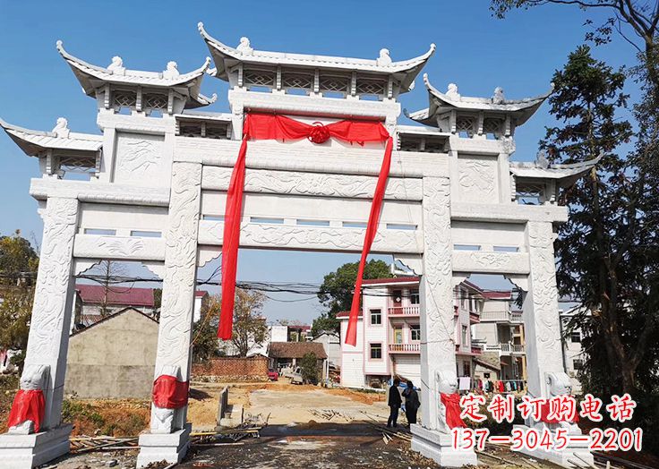 泰州九襄石雕牌坊:专业定制精美牌坊雕塑