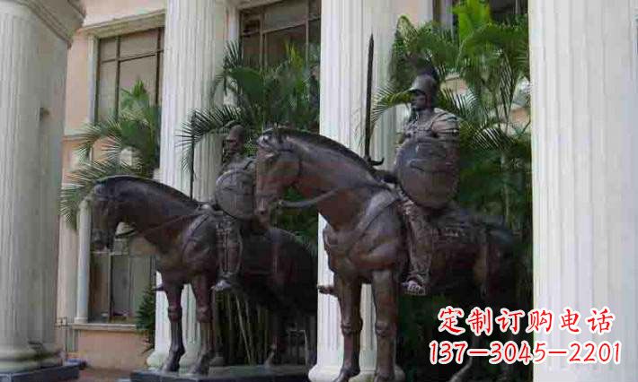 泰州骑马铜雕士兵:增添宏伟气派
