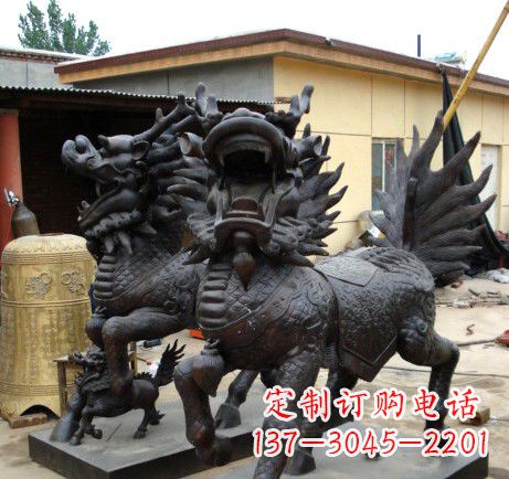 泰州精致、象征意义高的聚财铜麒麟雕塑