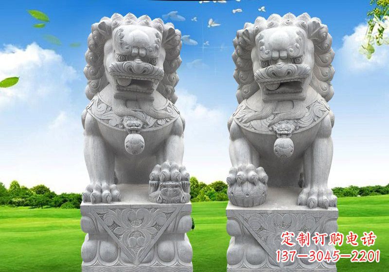 泰州风采傲人的狮子石雕