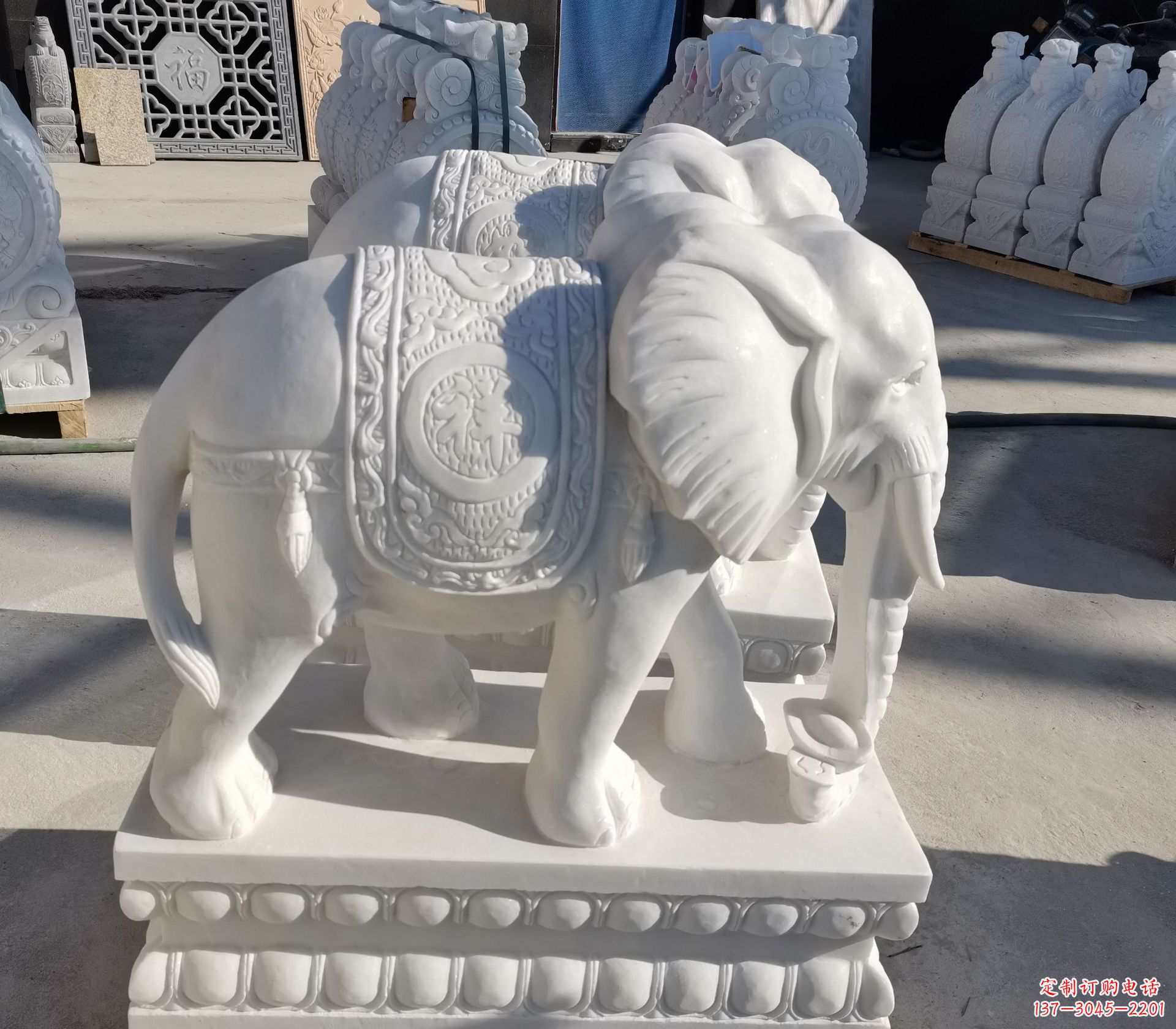泰州看门石雕大象,精致雕塑工艺的经典之作