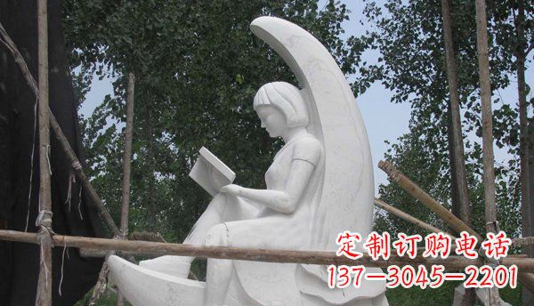 泰州中领雕塑高品质小女孩汉白玉石雕