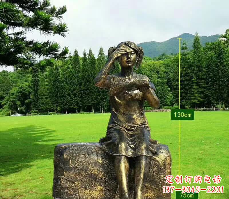 泰州精美的女孩铜雕塑,展现活力与青春