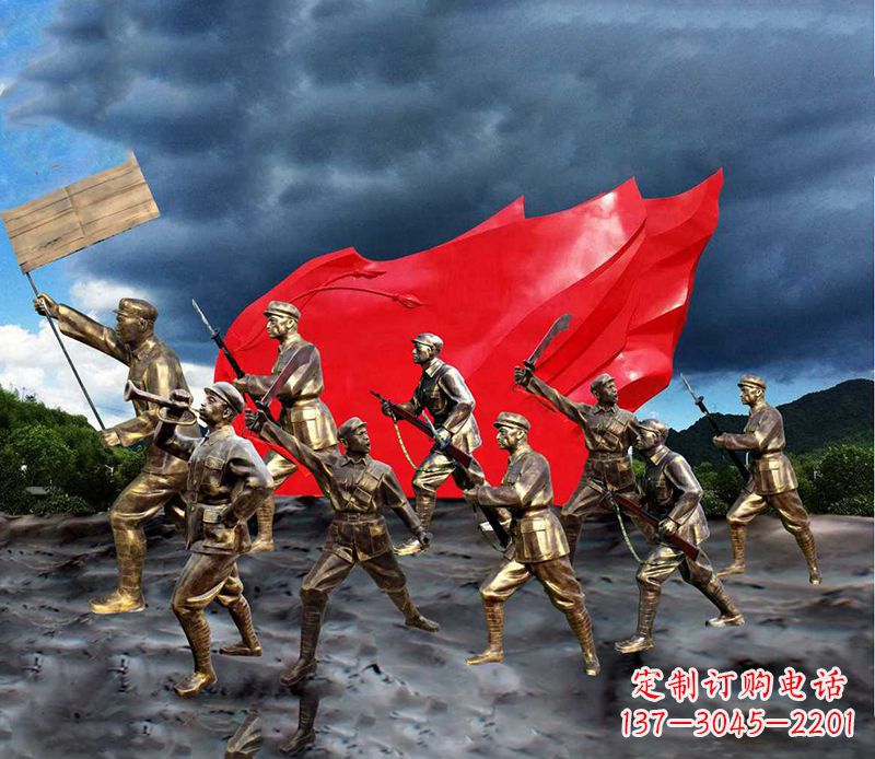 泰州纪念伟大革命先烈的红军雕塑
