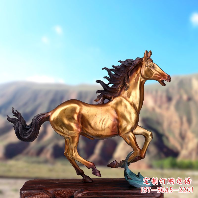 泰州烤漆铜动物雕塑,精美马雕