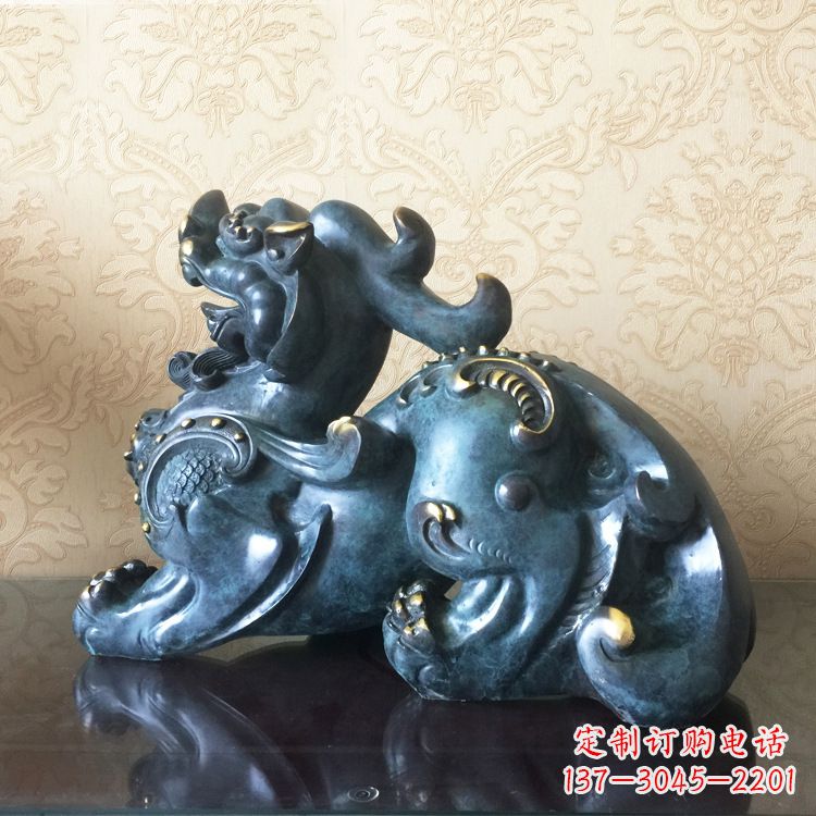 泰州烤漆铜雕貔貅神兽动物摆件