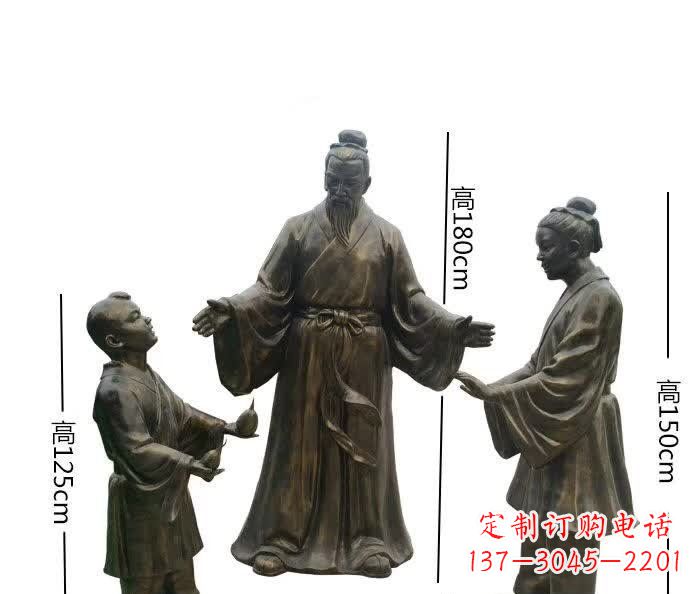 泰州经典传承,孔融让梨人物铜雕