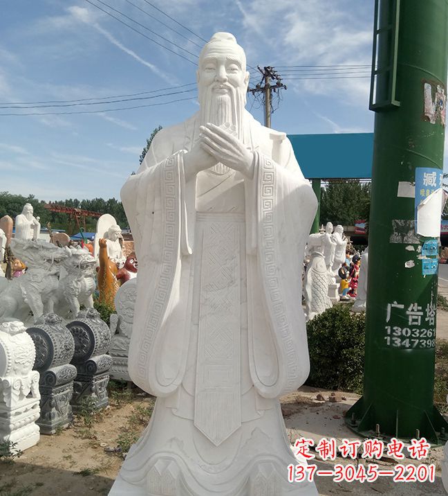 泰州中领雕塑|传承历史文化,精致孔子不锈钢雕塑