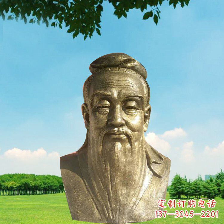 泰州孔子头像铜雕,欣赏中国文化传统精髓