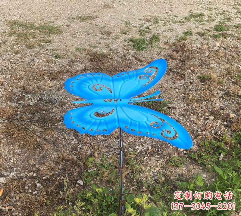 泰州蓝色不锈钢铁艺蝴蝶雕塑