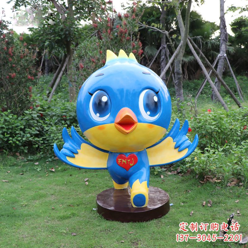 泰州蓝色梦幻,玻璃钢鸽子雕塑