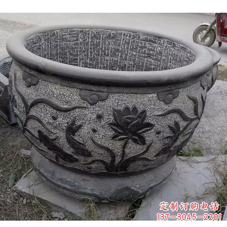 泰州传统宁波老青石水缸雕塑