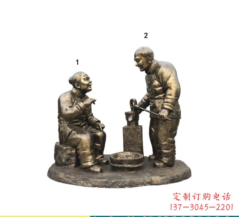 泰州质朴传神的老人铜雕