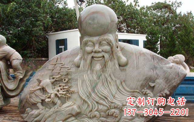 泰州大型寿星胸像石雕,体现特定文化精神
