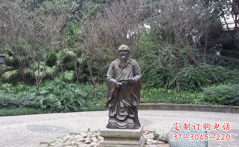 泰州品尝古典:中领雕塑老子铜雕