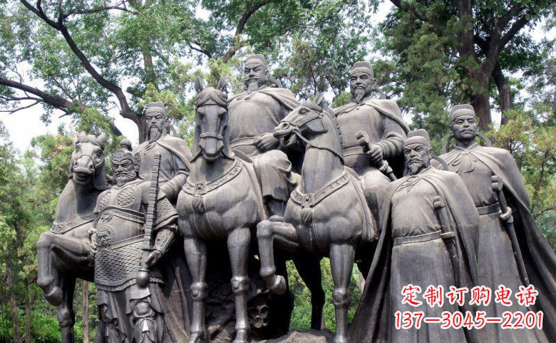 泰州李世民领兵名人铜雕,永久流传霸业辉煌