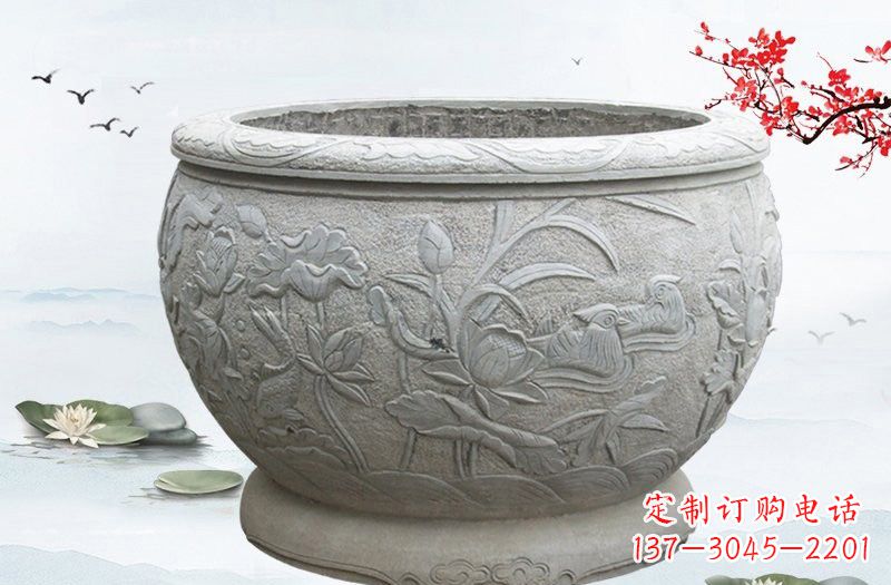 泰州艺术精美的水缸雕塑
