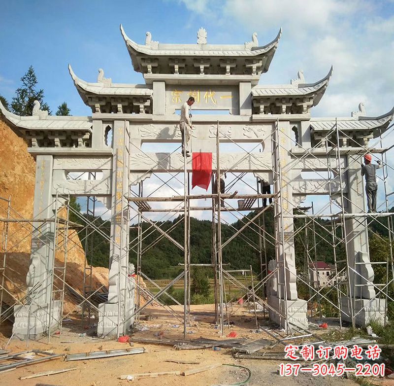 泰州临高石雕牌坊公园,让您找到最好的牌坊雕塑