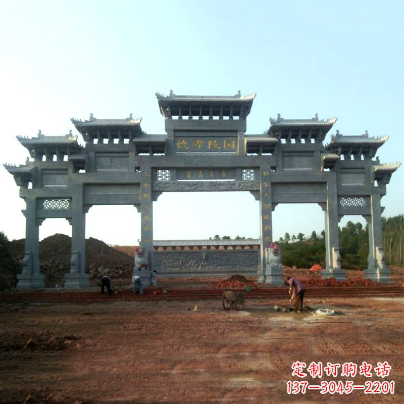 泰州陵园五门石牌坊雕塑