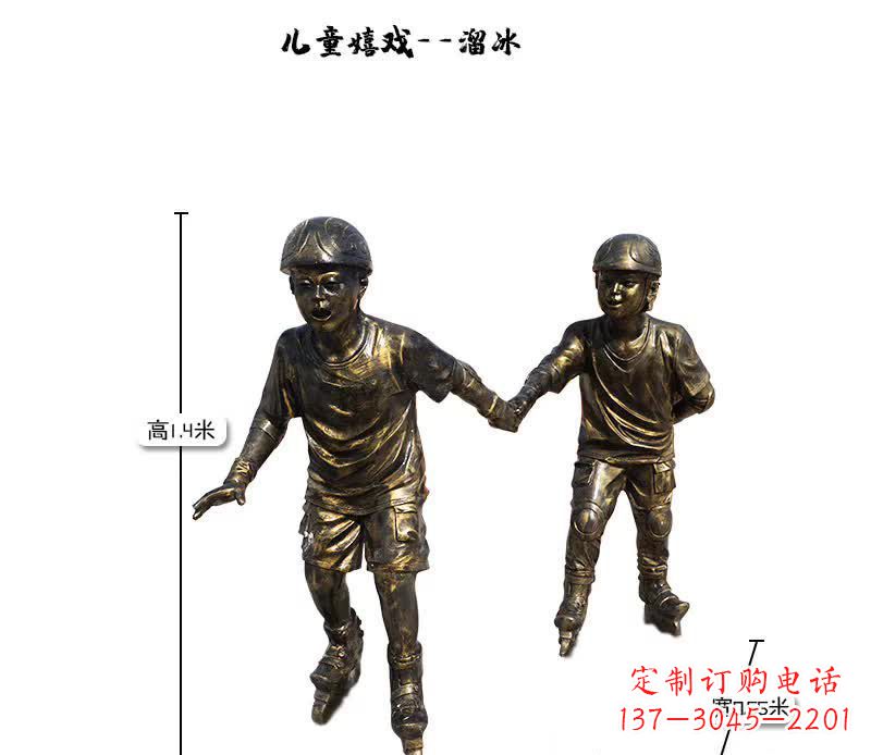 泰州中领雕塑推出的趣味滑冰儿童雕塑一直是客户…
